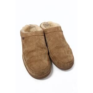 Lamo Men’s Faux Shearling Suede Slippers Size 11 Brown Slip-On Slippers